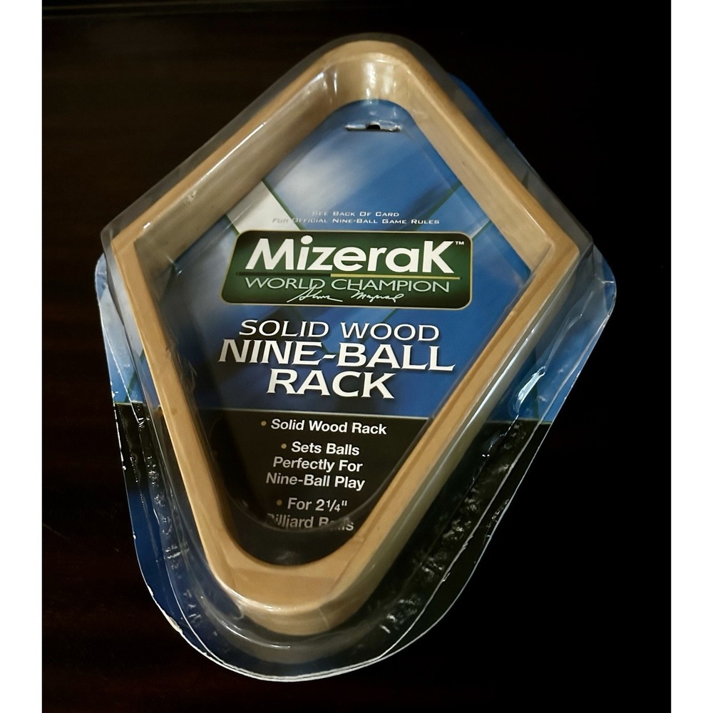 New Mizerack Solid Wood Nine Ball Pool Billiards Rack 2 1/4" Billard Balls - Picture 2 of 3